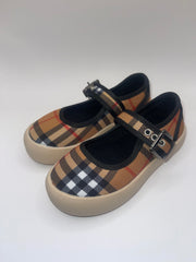 Plaid Canvas Mary Janes