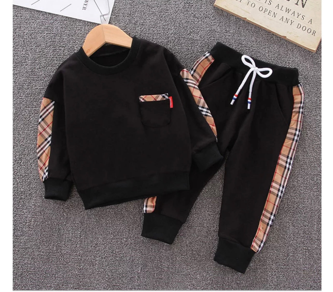 baby boy jogger set Baby Boy Plaid Jogger Set 3T