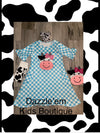 Blue Plaid Cow Dress