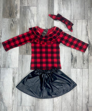 Autumn Plaid Skirt Set