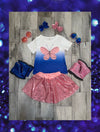 Sequin Butterfly Skirt Set